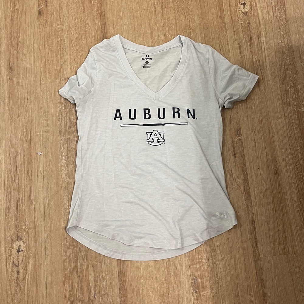 Under Armour Light Gray Auburn V-Neck Tee
